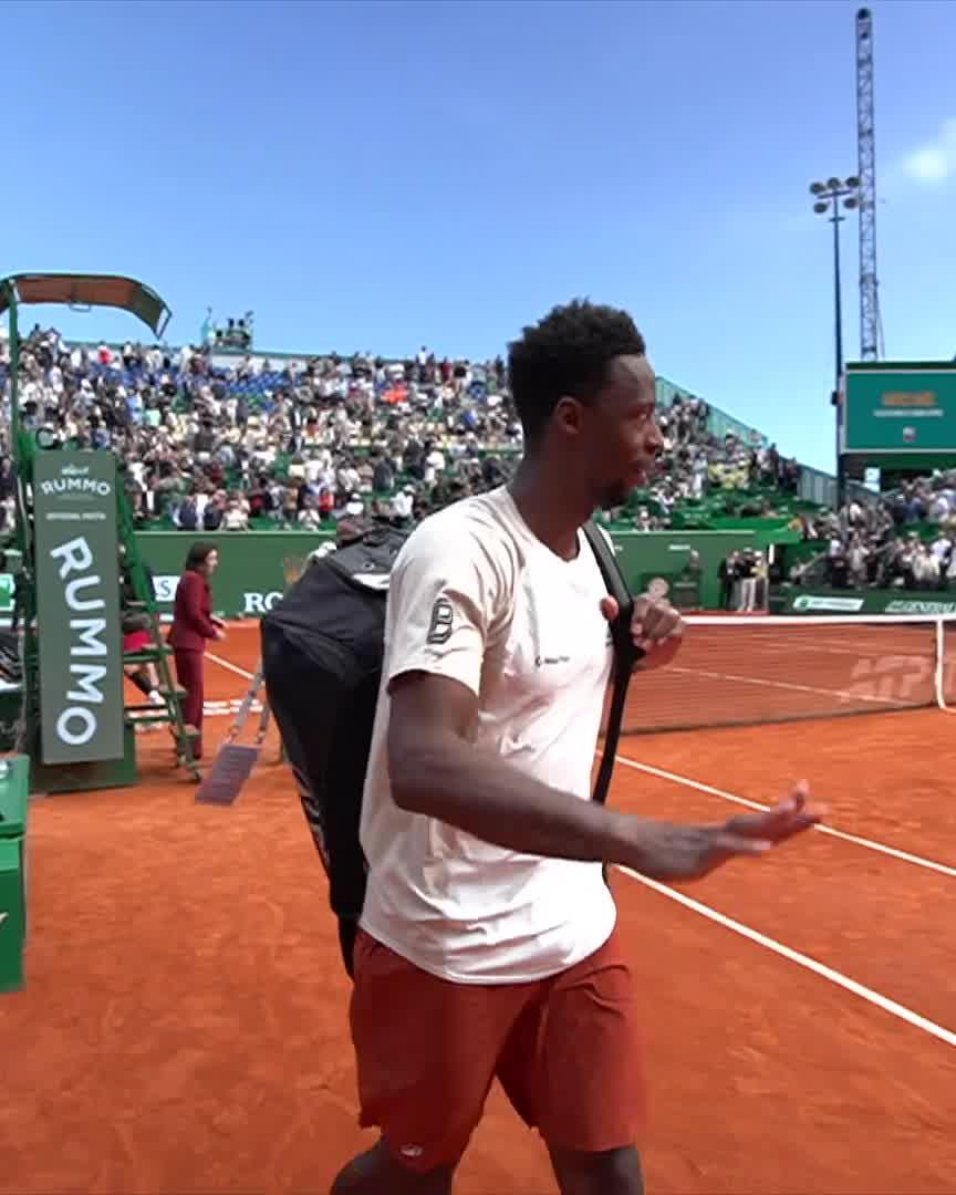 Another goodbye 🥹 Gael Monfils walks off Court Rainier III for the final time #RolexMonteCarloMasters