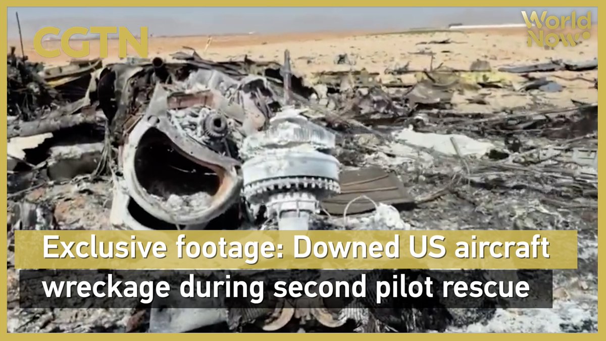 Exclusive footage: Downed US aircraft wreckage during second pilot rescue