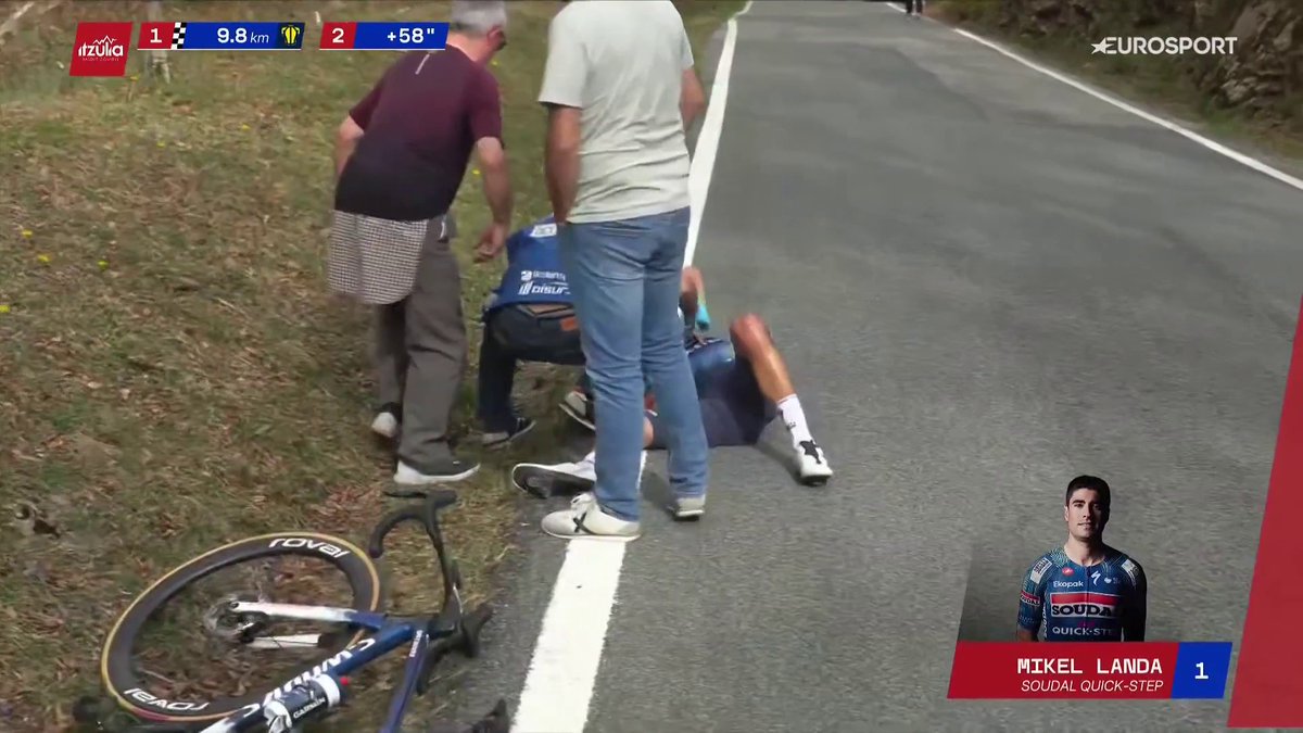La mala suerte se sigue cebando con Mikel Landa. #itzulia2026