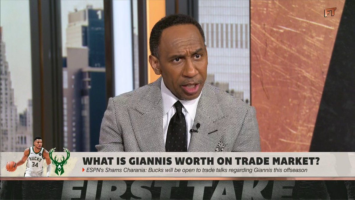 "Let me tell you who you give up for Giannis, everybody but Jalen Brunson." —Stephen A Smith on what he wants the Knicks to do to get Giannis 🏀
