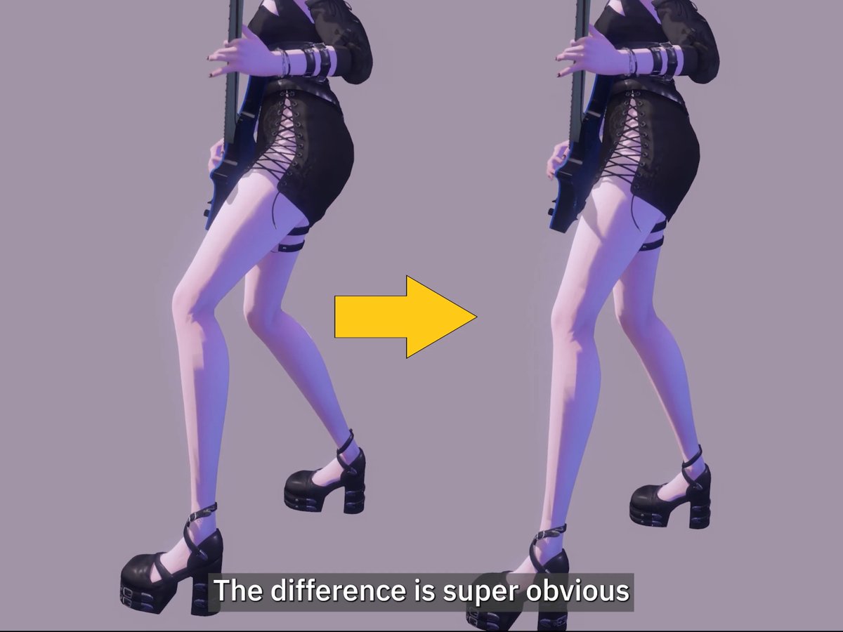It's the day of 'something new'! 🌟 I built a two-bone IK to fix overly bent knees from mocap data, no retargeting or editing the animation needed. 🔥 Finally said goodbye to that classic Dave Mustaine Disney knee 😂 Now I can finally be an elegant beauty from the side view too 😉✨