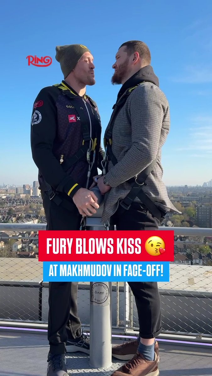 FURY BLOWS A KISS 😅 Tyson Fury and Arslanbek Makhmudov face off on top of Tottenham Hotspur Stadium 🏟️ 🎟️ Tickets on sale NOW: #FuryMakhmudov | April 11th | LIVE on Netflix | Tottenham Hotspur Stadium