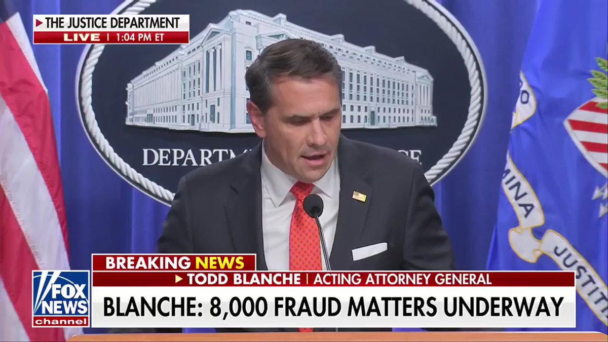 BREAKING: "I'm proud to announce in greater detail the creation of the National Fraud Enforcement Division. Its core mission will be to zealously investigate and prosecute those who steal taxpayer dollars and rip off the American people." "Our vision is to build a robust fraud fighting squad capable of investigating and prosecuting the full spectrum of fraud against taxpayer dollars." - Acting Attorney General Todd Blanche