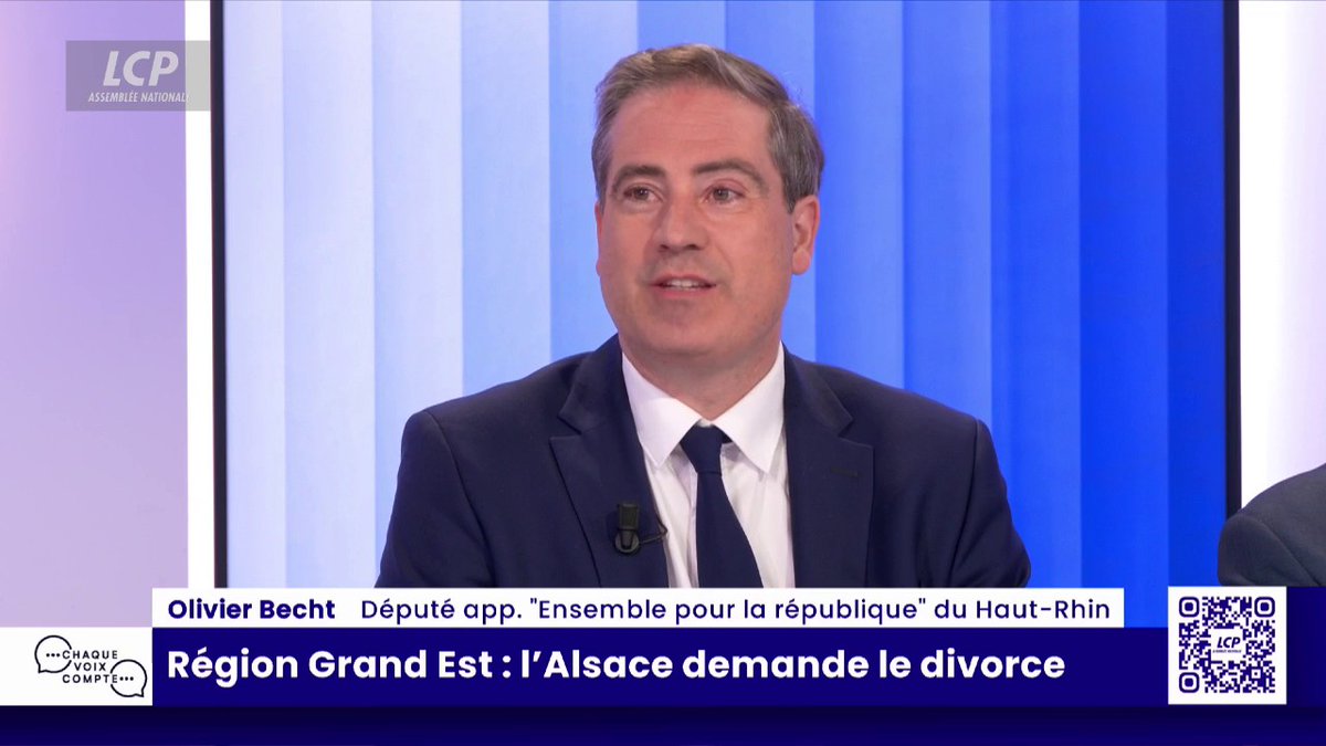 Sรฉparation de l'Alsace de la rรฉgion Grand Est : "On ne demande pas le divorce, on n'a jamais acceptรฉ le mariage" ,Olivier Becht, dรฉputรฉ apparentรฉ EPR dรฉnonce le dรฉcoupage des rรฉgions en 2015. "L'Alsace, comme la Bretagne ou la Corse, a une identitรฉ particuliรจre". #ChaqueVoix
