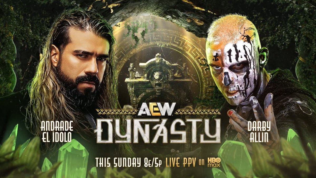 #AEWDynasty 8e/5p, HBO Max PPV Sunday 4/12 “EL IDOLO” ANDRADE better than MJF!!! vs DARBY ALLIN If Darby can beat the hand picked member of The Invisible Hand Family, Andrade, both AEW World Champion Maxwell Jacob Friedman™️ + Kenny Omega said Allin is next for an AEW World Title shot! Darby vs Ídolo Sunday, 4/12!