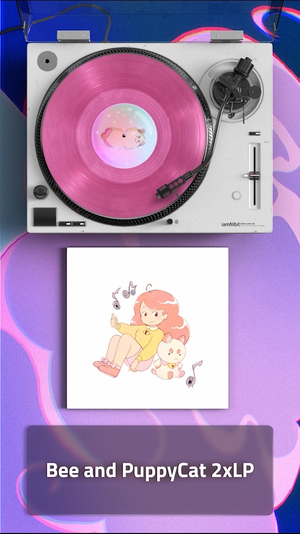 The #BeeandPuppyCat OST vinyl is back with a very limited number of copies! 🎧 Get your copy from iam8bit at the link in our bio!