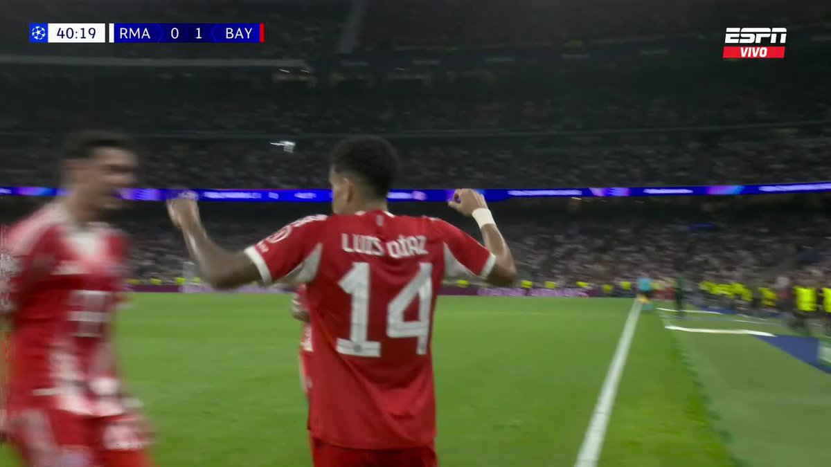 😮💨🇨🇴 GRAN JUGADA DEL BAYERN Y GOL DE LUCHO DÍAZ EN EL SANTIAGO BERNABÉU. Qué golazo, por favor. 🚬