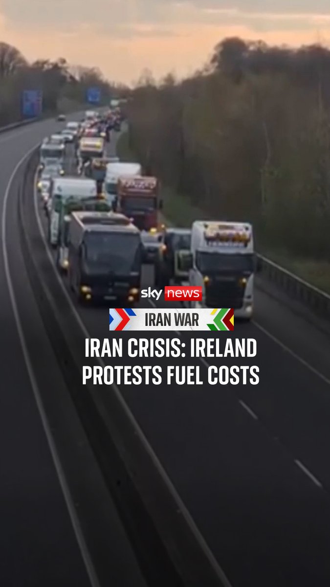 Tractors, lorries and trucks converged on Dublin city centre as part of a protest about the cost of fuel prices. Sky's Stephen Murphy explains how the war in Iran has affected the lives of everyone in Ireland. Iran war latest: