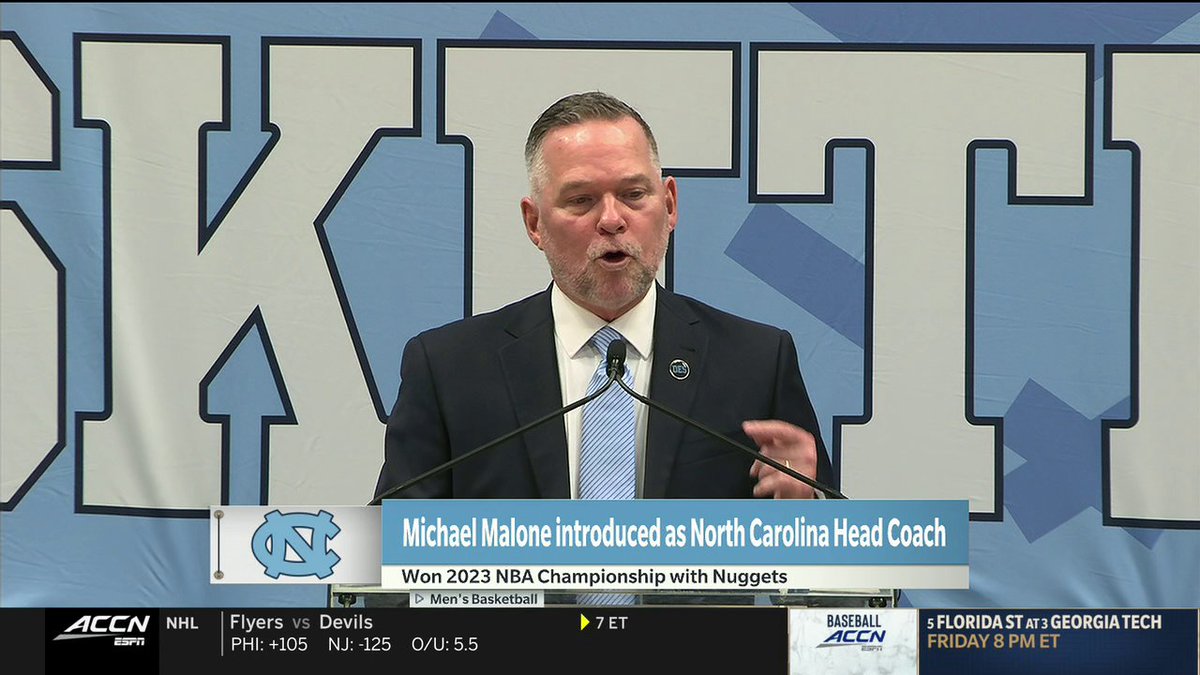 "I have a chance to be a part of something special. ... This was the only college job I'd ever consider." Michael Malone on his decision to become the head coach of Carolina Basketball.