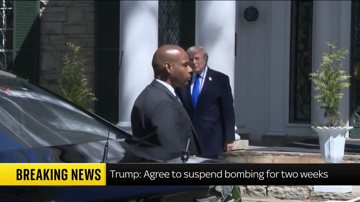 BREAKING: Donald Trump has agreed to suspend "the bombing and attack of Iran" for a period of two weeks. U.S. Correspondent Mark Stone has the latest. Iran war latest: 📺 Sky 501 and YouTube