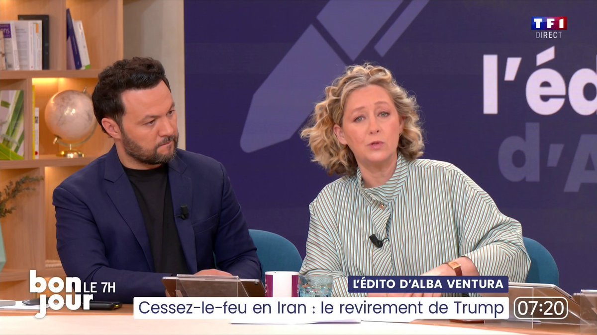🔴 Cessez-le-feu en Iran : le revirement de Trump 📺 « Trump s’est retrouvé au bord de la falaise » : l’édito de Alba Ventura dans #BonjourLaMatinaleTF1