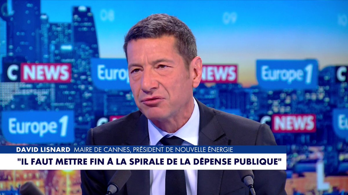 «Il y a une espèce d'anesthésie politique depuis la dissolution», affirme le maire de Cannes et président de Nouvelle Energie, David Lisnard, à propos de la dépense publique, dans #LaGrandeInterview Toute l'info est à retrouver sur