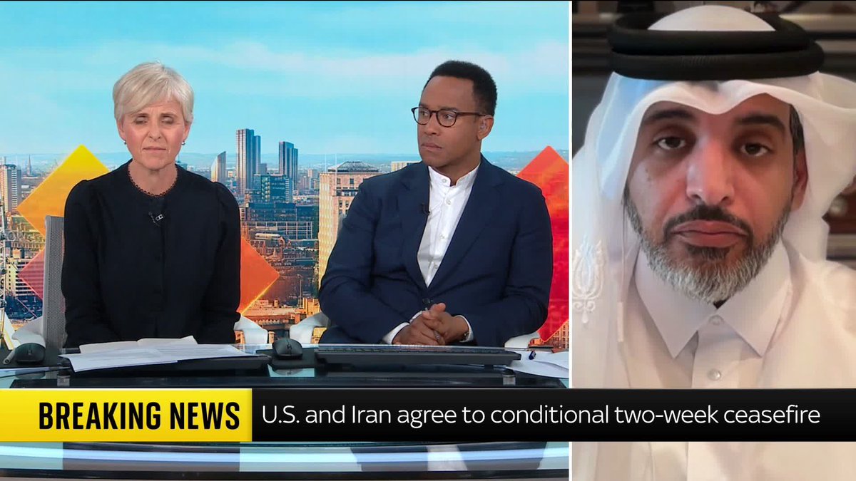 Former Qatari Defence Attache to the US, Nawaf M. Al Thani نواف بن مبارك آل ثاني, tells Sky News the relationship between Iran and the Gulf has changed and won't go back to how it was before the war. But questions whether the relationship will be better going forward, "we shall see" ⬇️