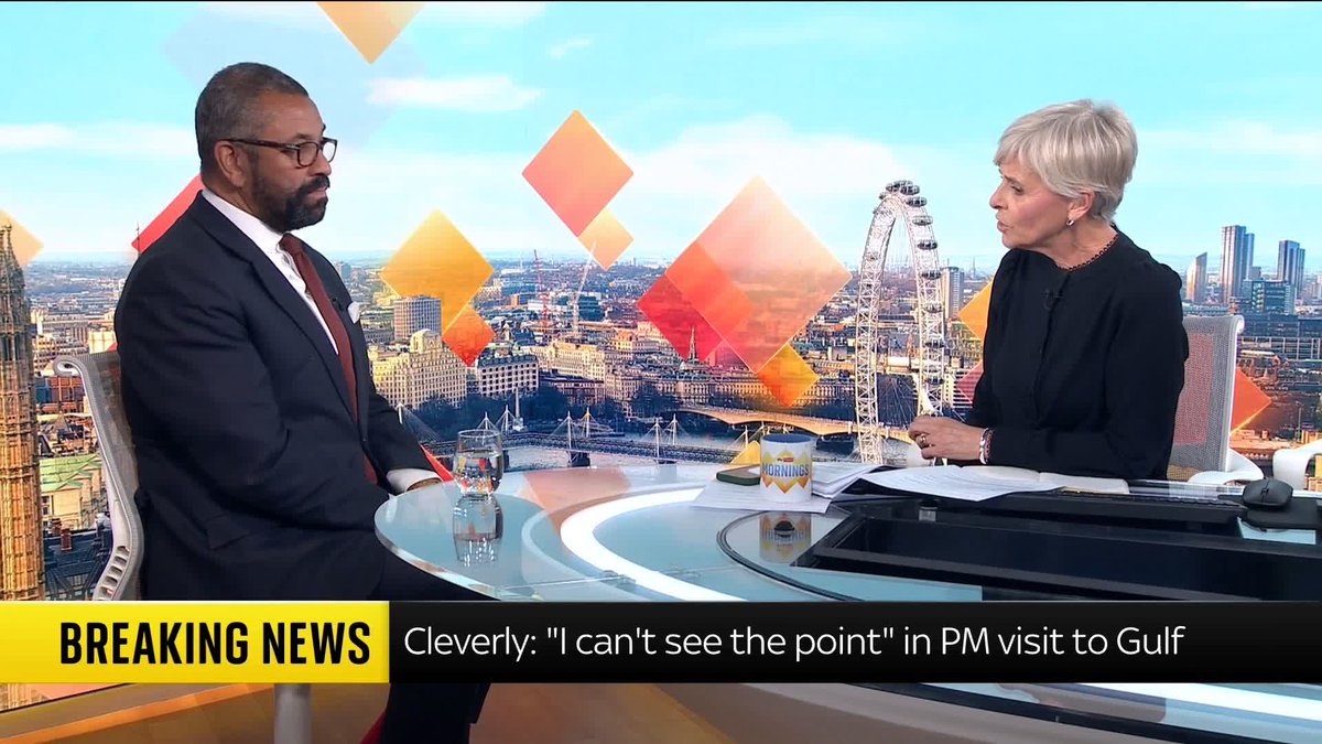 🗣️ 'Are you pleased to hear the PM's visit to the Middle East is going ahead?' - Anna Jones 🗣️ 'Frankly, I can't see the point. I have no idea what he actually hopes to achieve' - Shadow housing sec James Cleverly🇬🇧