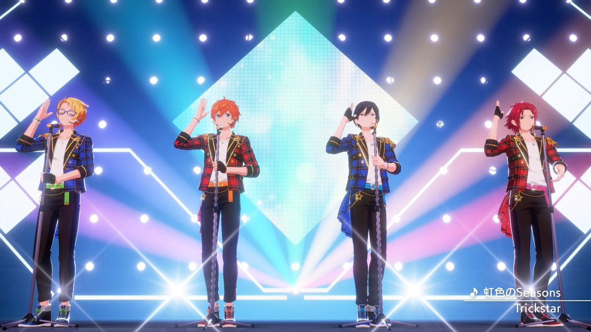 【お知らせ】 4月9日 15時に『Trickstar』が歌う『虹色のSeasons』をライブ楽曲に追加予定✨ アプリでの登場に先行して『虹色のSeasons』のMVを公開します❗ MVはあんスタチャンネルでも公開していますので是非チェックしてみてください🎶 #あんスタ