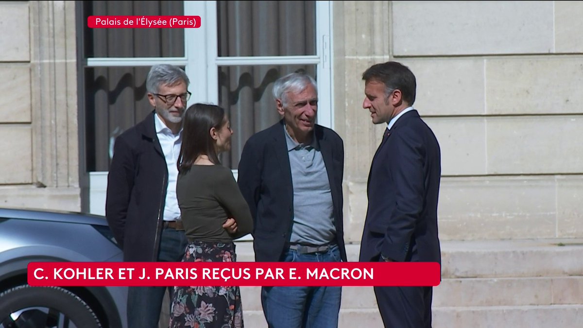 🔴 Les deux ex-otages en Iran, Cécile Kohler et Jacques Paris, sont reçus à l'Élysée par Emmanuel Macron. #canal16