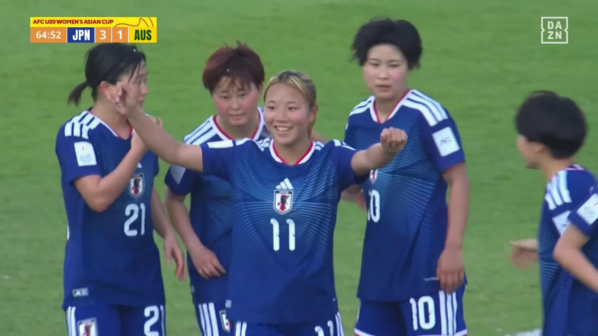 首位通過へ大きく前進💪 貴重な3点目は🇯🇵田子夏海! 一度はGKに阻まれるも落ち着いてプッシュ 🏆AFC U20女子アジアカップ 🆚日本×オーストラリア 📺DAZN ライブ配信中 #U20女子アジアカップ #だったらDAZN