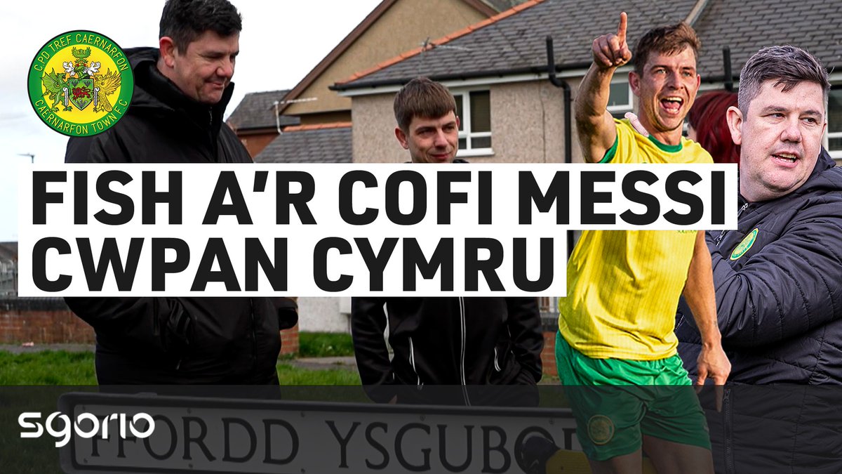 "Dydi o ddim yn aml mae rhywun yn cael cyfle i fynd mor bell â hyn i gynrychioli’r gymuned a’r clwb!" Edrych ymlaen at rownd derfynol Cwpan Cymru JD gyntaf Caernarfon 🟡🟢 Richard Davies and Darren Thomas look ahead to CPD Tref Caernarfon Town FC's first ever #JDWelshCup final 🏆