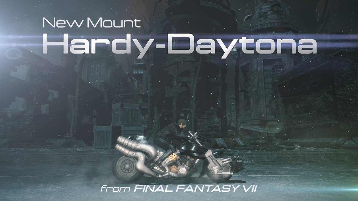 Rev your battlebikes for Fan Festival 2026! Tear through the realm astride the Hardy-Daytona, now available on the FFXIV Online Store! 🏍️💨