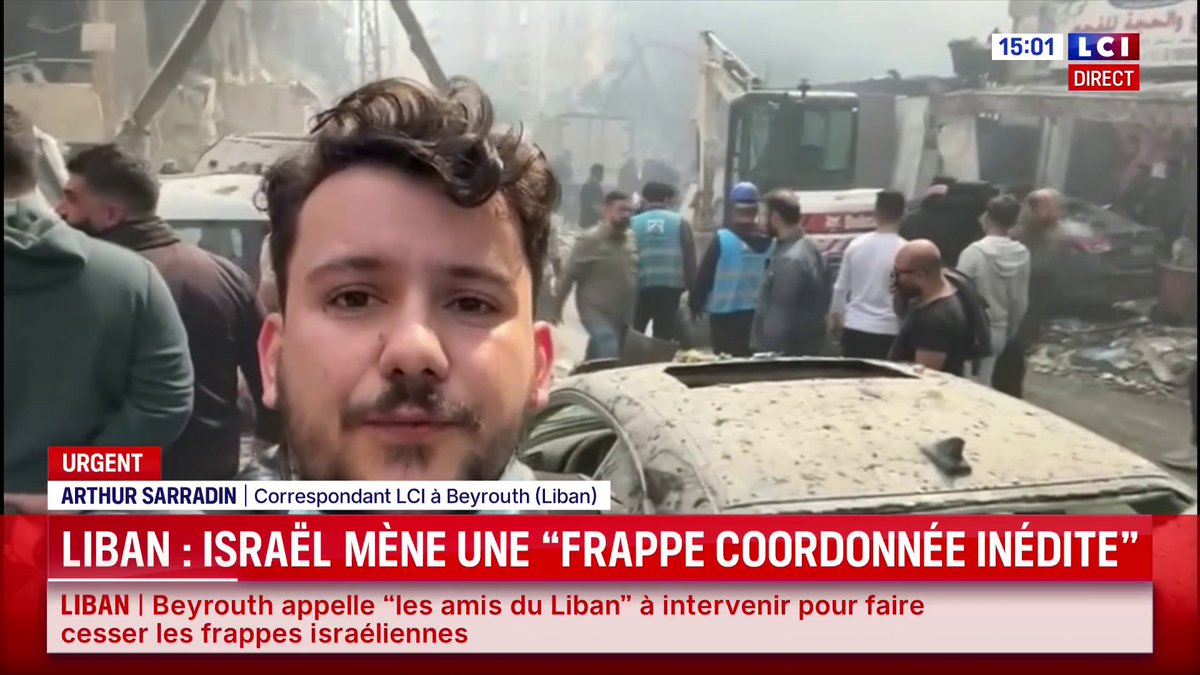 🔴 Frappes israéliennes sur le Liban : des dizaines de morts et des centaines de blessés (ministère de la Santé) Beyrouth appelle "les amis du Liban" à intervenir pour faire cesser les frappes israéliennes ➡️ Notre correspondant Arthur Sarradin | آرثر سري الدين est dans la capitale libanaise