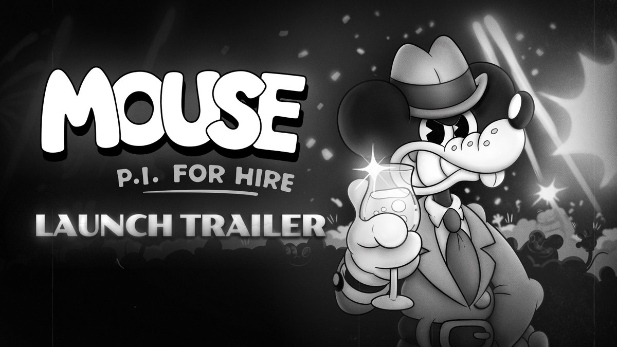 Ready your detective hats for the Official Launch Trailer of MOUSE: P.I. For Hire, the black and white first-person shooter by Fumi Games and PlaySide Studios. Launching April 16, 2026 across PC (Steam), PlayStation 5, Xbox Series X|S, and Nintendo Switch 2. Wishlist now! Steam: PlayStation 5: Xbox Series X|S: Nintendo Switch 2: