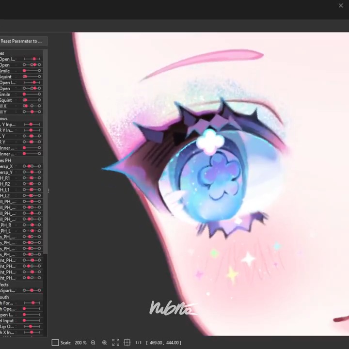 🌈🌸Eye WIP💕✨#Live2D Art: @/anomalyCOLLON Vtuber: @/SukkihimeVT