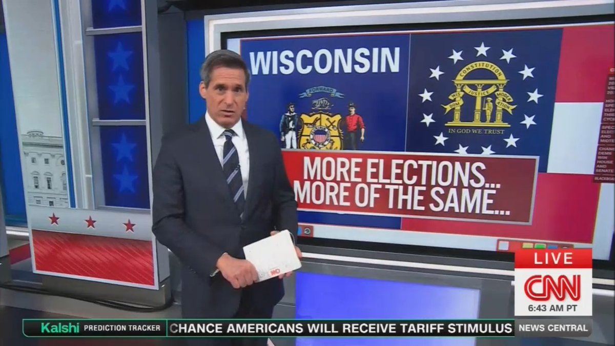 Harry Enten: Holy smokes! Look at these shifts. Dems exceeding the previous presidential vote. That Wisconsin Supreme Court performance last night by Chris Taylor was the best for a liberal candidate in an open seat in at least 30 years. The special election for Marjorie Taylor Greene's House seat, Dems overperformed by 25 points.
