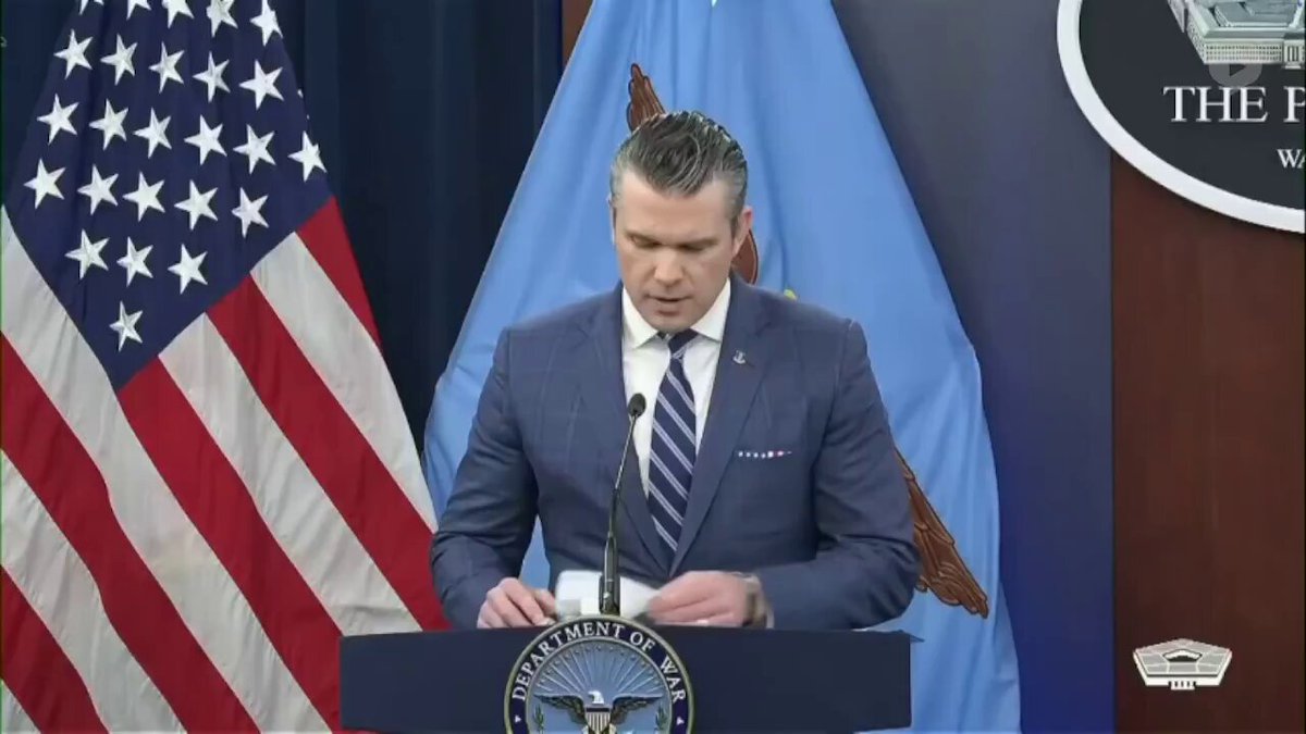 Pete Hegseth- "Iran came to the negotiating table because it was humiliated and demoralized," "We control their fate, not the other way around."