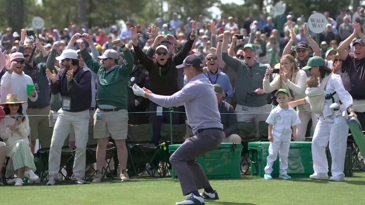 "I probably enjoyed that shot a lot more than Max and Jordan did. Maybe about 1,000x as much." 😂 The first hole-in-one of this year's Masters Par 3 Contest belongs to Justin Thomas and sounds like he's bringing something else home as well 👀