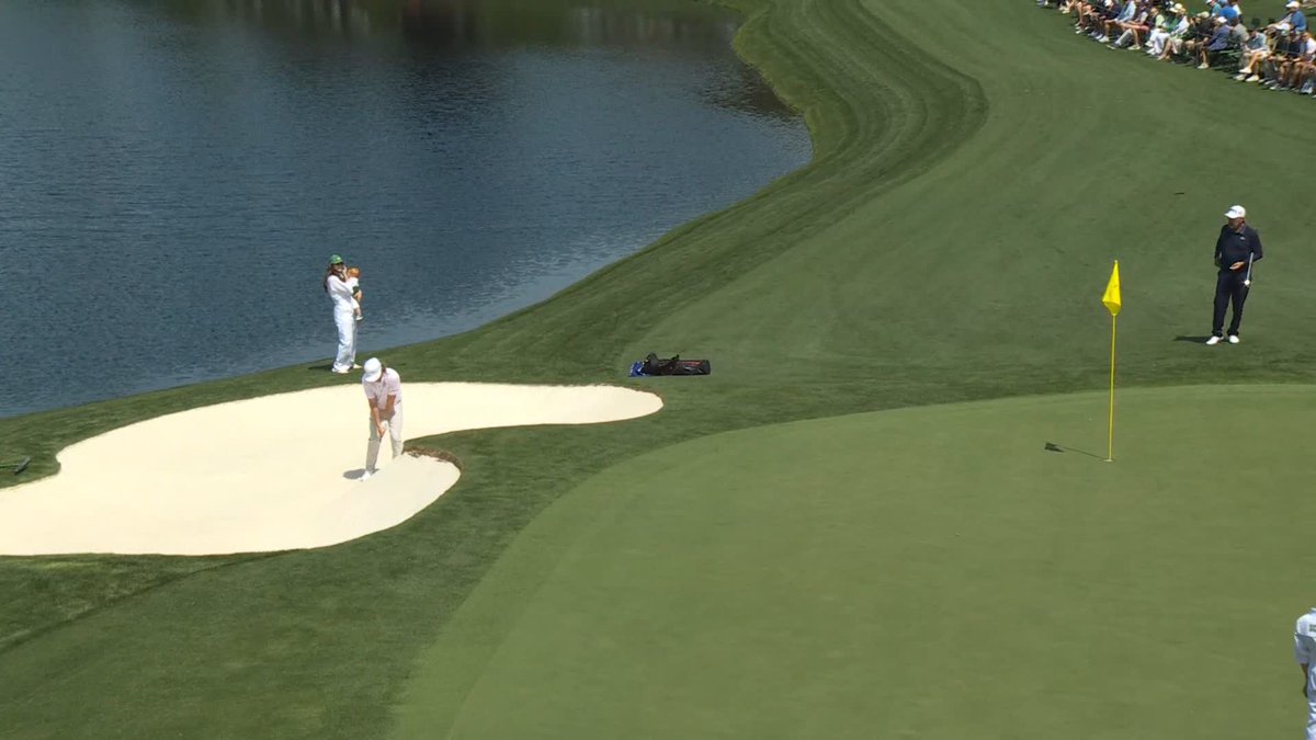 A birdie from down under. Cam Smith now leads the Par 3 Contest. #themasters