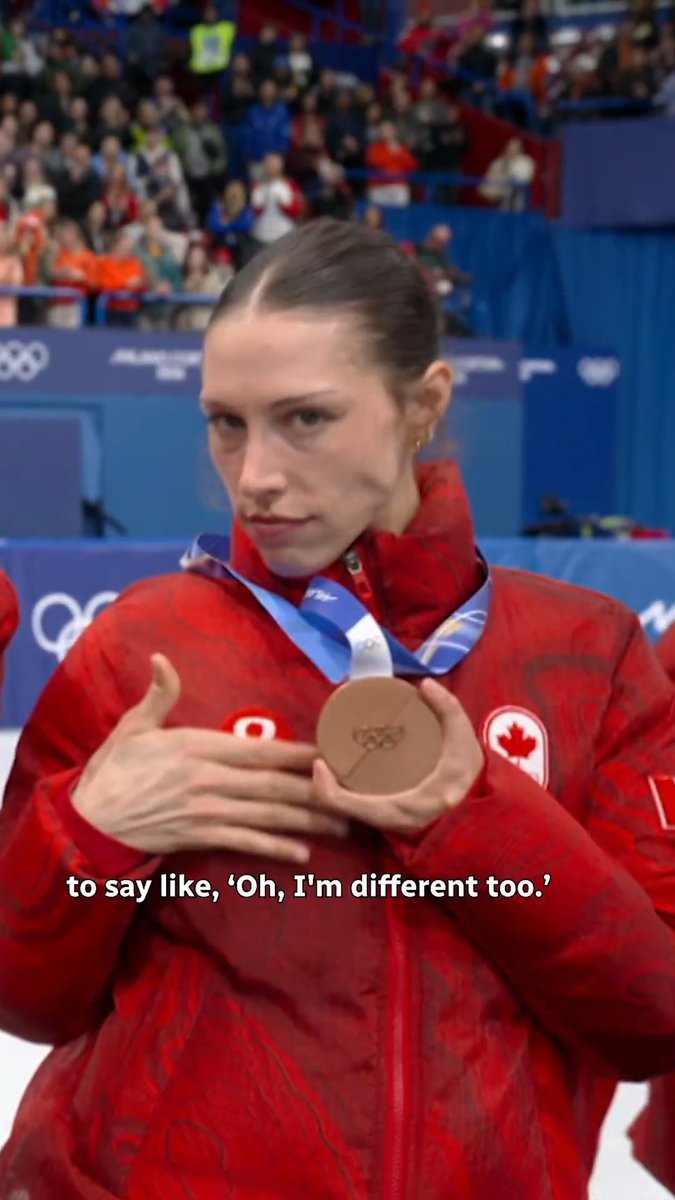 “I used to be ashamed of it. I used to hide it. Until the day I realized how much of a strength it was” 🫶 Canadian speed skater Florence Brunelle, who was born with just two fingers on her left hand, talks about the importance of visibility as an Olympian 🇨🇦