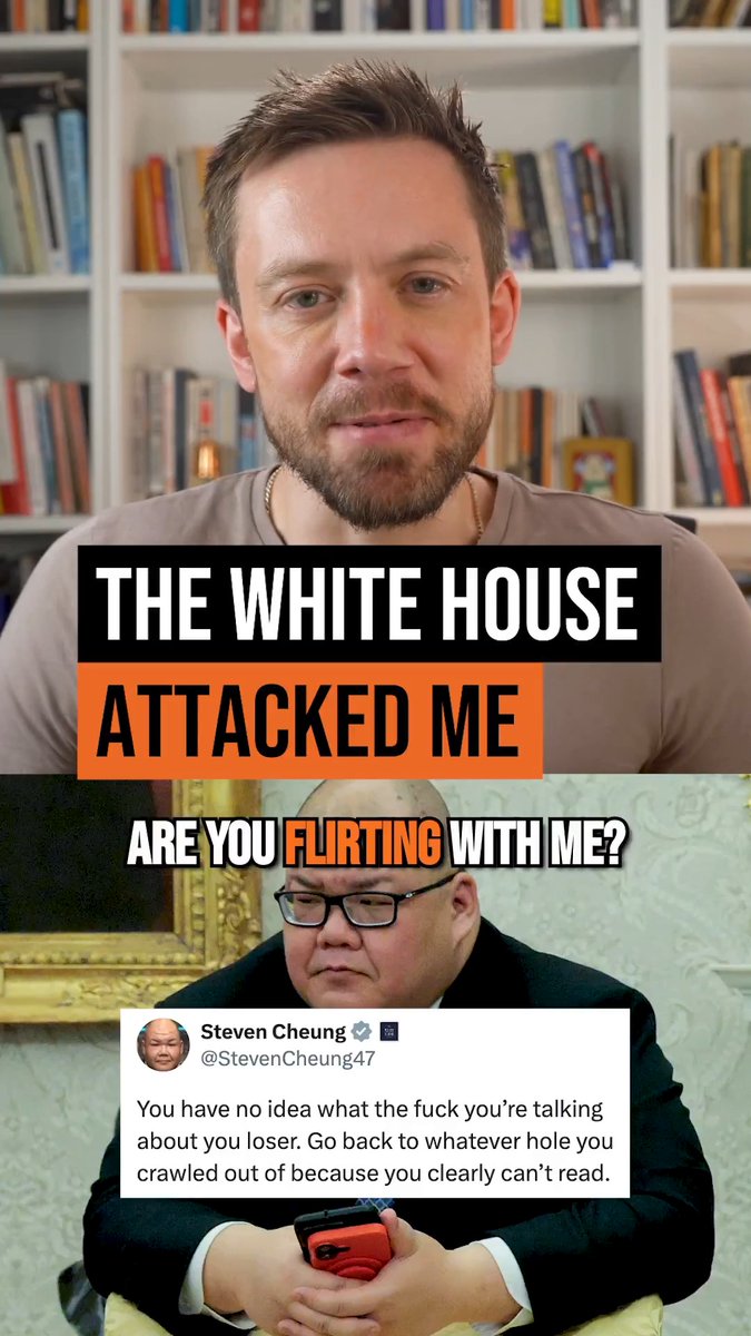 Oof! White House Comms director Steven Cheung isn't happy with me. The US suffering the worst strategic defeat since it became a superpower has clearly given him the grumps 😢