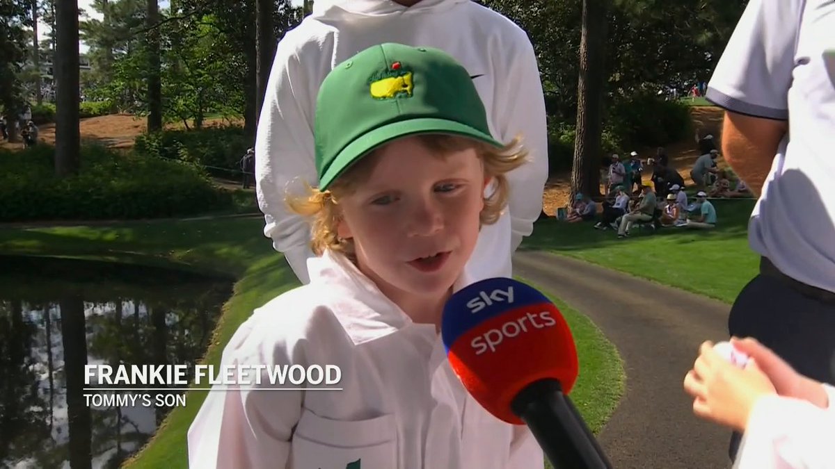 "Not so confident." 🥹 Frankie Fleetwood, the star of the Masters Par 3 Contest has arrived.