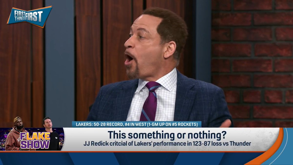 JJ Redick was critical of the Lakers’ performance in 123-87 loss vs. Thunder. Is this something or nothing? Chris Broussard answers: “It’s something. Something called coaching. God forbid a head coach hold his players accountable! That’s what’s happening here.”