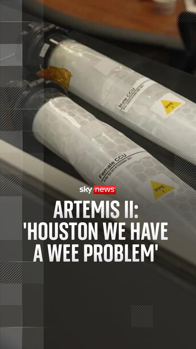 Ground controllers in Houston show Sky's science and technology editor Tom Clarke the 'crew contingency urine collecting devices' after astronauts on the Artemis II mission have been experiencing problems with the toilet 🚽