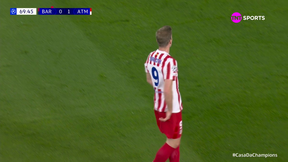 O gol de Sørloth. Barcelona 0x2 Atlético de Madrid. 🎥 TNT Sports BR