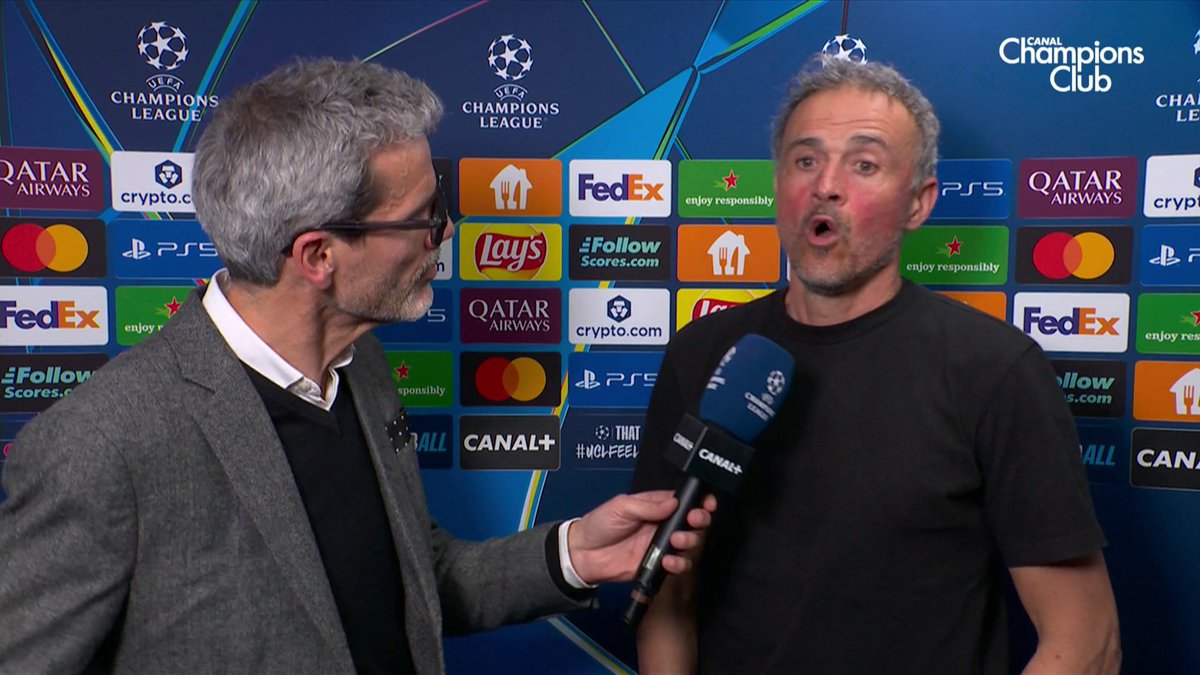 "C'est DOMMAGE" 👀 Luis Enrique content du match du PSG mais déçu de ne s'imposer "que" par 2 buts d'écart 🗣️ #PSGLIV | #UCL