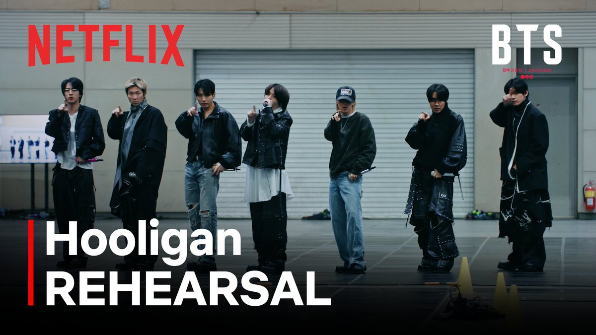 BTS of BTS 🎥 The full “Hooligan” rehearsal before the comeback live. BTS The Comeback Live | ARIRANG and BTS: The Return are both now playing, only on Netflix.