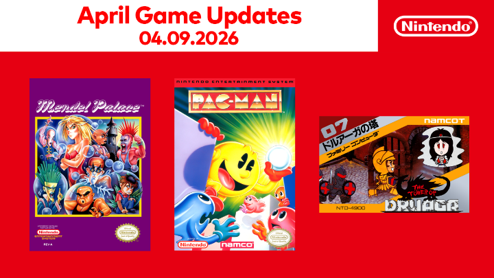 Three classic games are now available to play for #NintendoSwitchOnline members! #NES: ☑️ PAC-MAN ☑️ Mendel Palace ☑️ THE TOWER OF DRUAGA