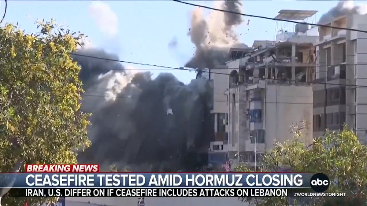 Less than a day after Pres. Trump announced a ceasefire, Iran closed the Strait of Hormuz over Israel's ongoing attacks on Lebanon. The White House is demanding it be reopened, with Trump insisting Lebanon is not included in the deal. Mary Bruce reports.
