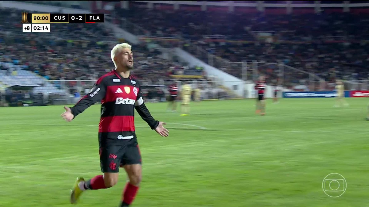 O gol de Arrascaeta. Cusco 0x2 Flamengo. 🎥 TV Globo | ge