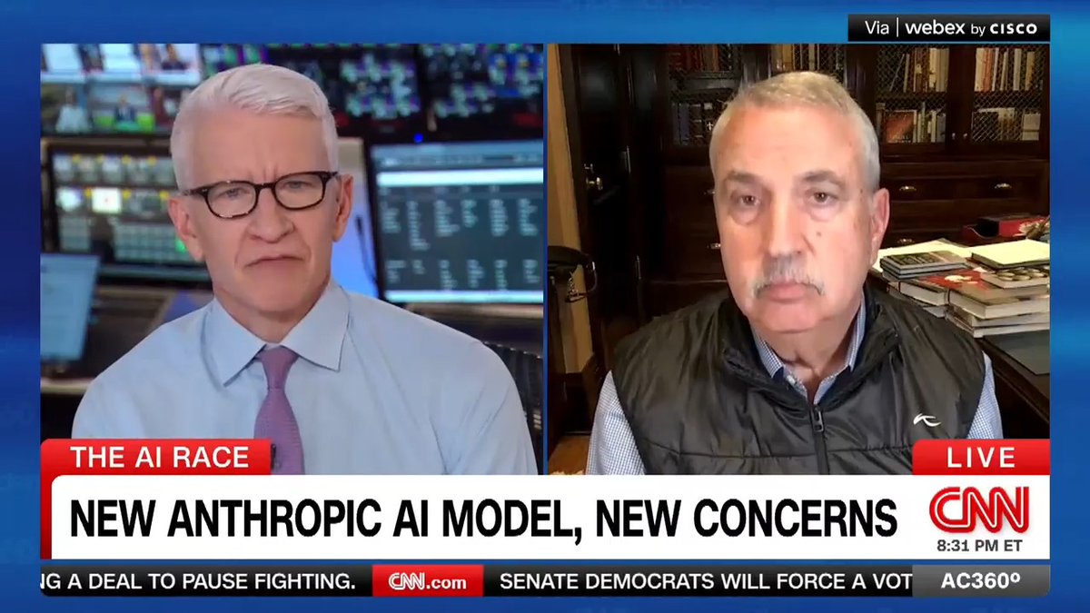 Anthropic warns its latest AI model, which it's not yet releasing publicly, could enable hackers to attack every major operating system and web browser. New York Times' foreign affairs columnist Thomas Friedman breaks down the risks.