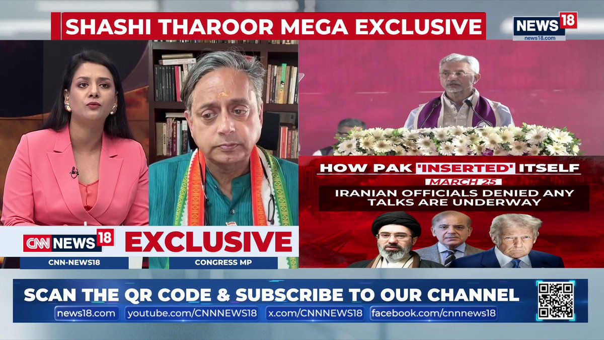 #BreakingNews | How much credibility does the Islamabad negotiations hold? | What could India have done differently in this situations? WATCH Shashi Tharoor in EXCLUSIVE conversation with Shivani Gupta 'Everything in the world can't be about India & Pakistan, we can't view the ISLAMABAD NEGOTIATIONS as a diplomatic failure for India' 'We haven't lost out on any good relation with US' 'India's strategic restrain can't be misunderstood as a moral surrender' #USIranWar #IsraelIranConflict #MiddleEastCrisis #Pakistan