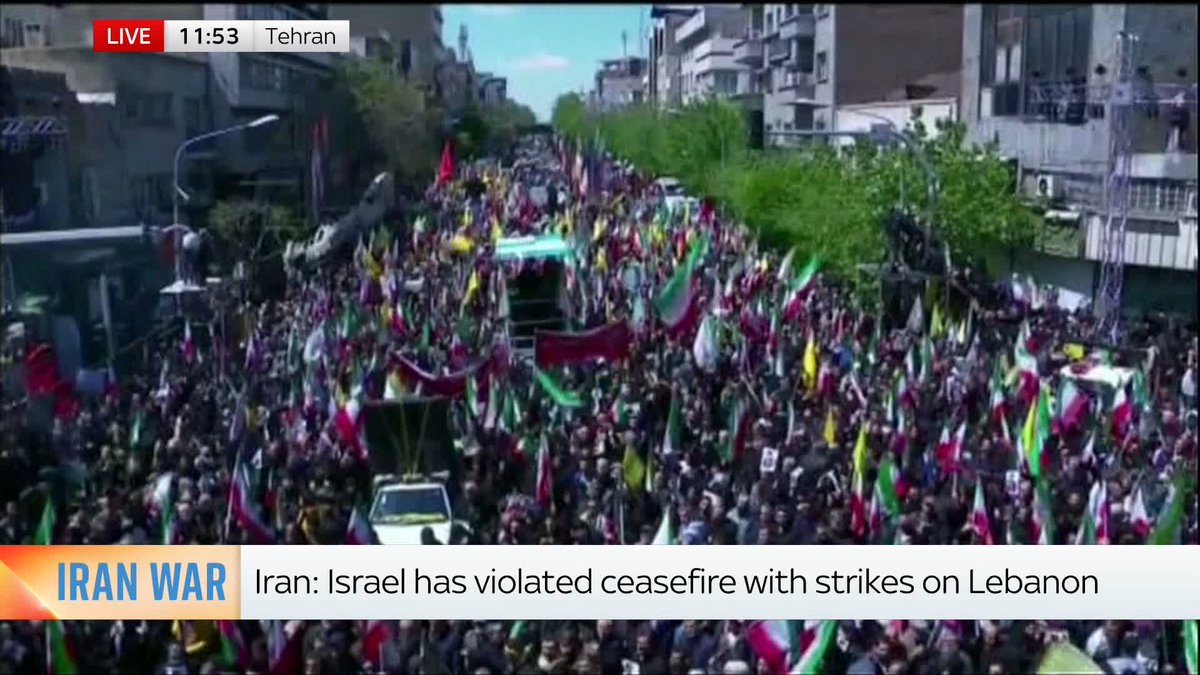 Thousands of people have taken to the streets of Tehran as Iran holds a 40-day mourning ceremony for Supreme Leader Ayatollah Ali Khamenei, who was killed at start of the Iran war. 📺 Sky 501, Virgin 602, Freeview 233 and YouTube