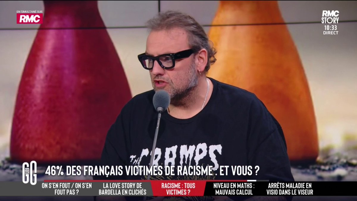 🚨 Avez-vous déjà été victime de racisme, comme 46% des Français ? 🗣️ Bruno Poncet : "Je ne parle plus à ma mère depuis 13 ans parce que mon beau-père est raciste. Il faut être radical. Pour combattre la parole raciste, il faut être radical." #GGRMC