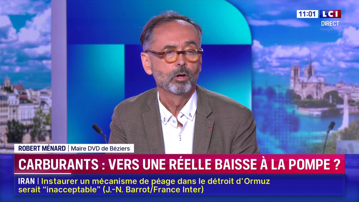 Carburants : "La France ne peut pas se payer de faire des économies ou de dépenser pour faire baisser artificiellement le prix de l'essence", Robert Ménard maire DVD de Béziers