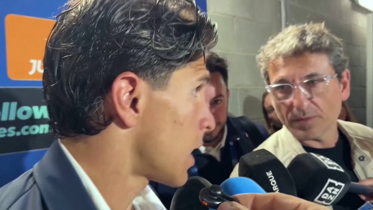 El momento de máxima tensión entre Giuliano Simeone y la prensa por la acción polémica de Pubill. #UCL