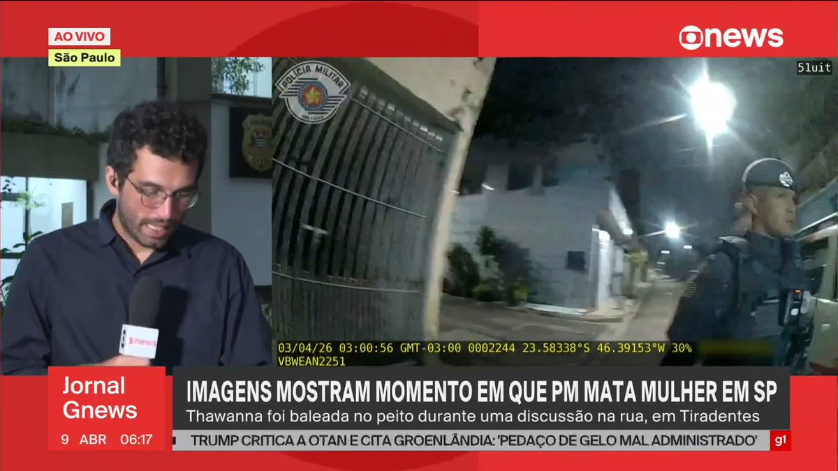 Imagens de câmeras corporais dos policiais mostram o que aconteceu em abordagem que terminou com a morte de uma mulher na zona leste de São Paulo. O incidente aconteceu na última sexta-feira (3). ➡ Assista: #GloboNews #JornalGNews #PM #SP