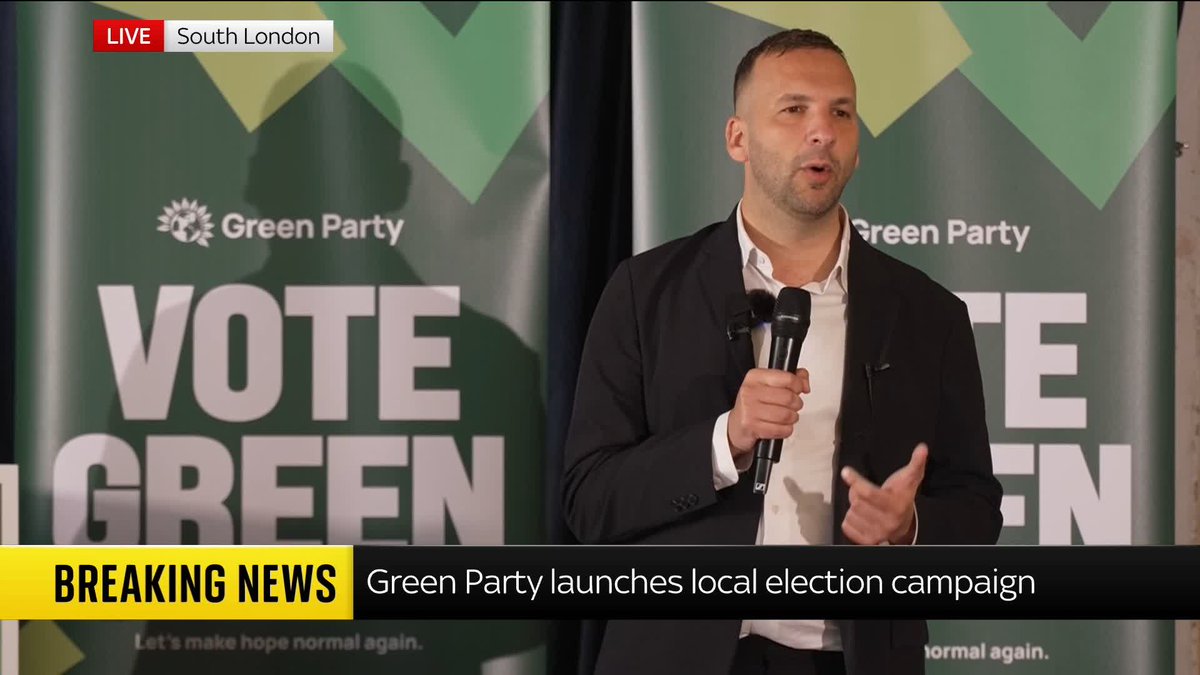 Following Israeli strikes in Lebanon, Green Party leader Zack Polanski calls on the government to make robust sanctions and withdraw the UK-Israel trade agreement. Polanski is speaking as he launches the Green Party's local election campaign 📺 Sky 501
