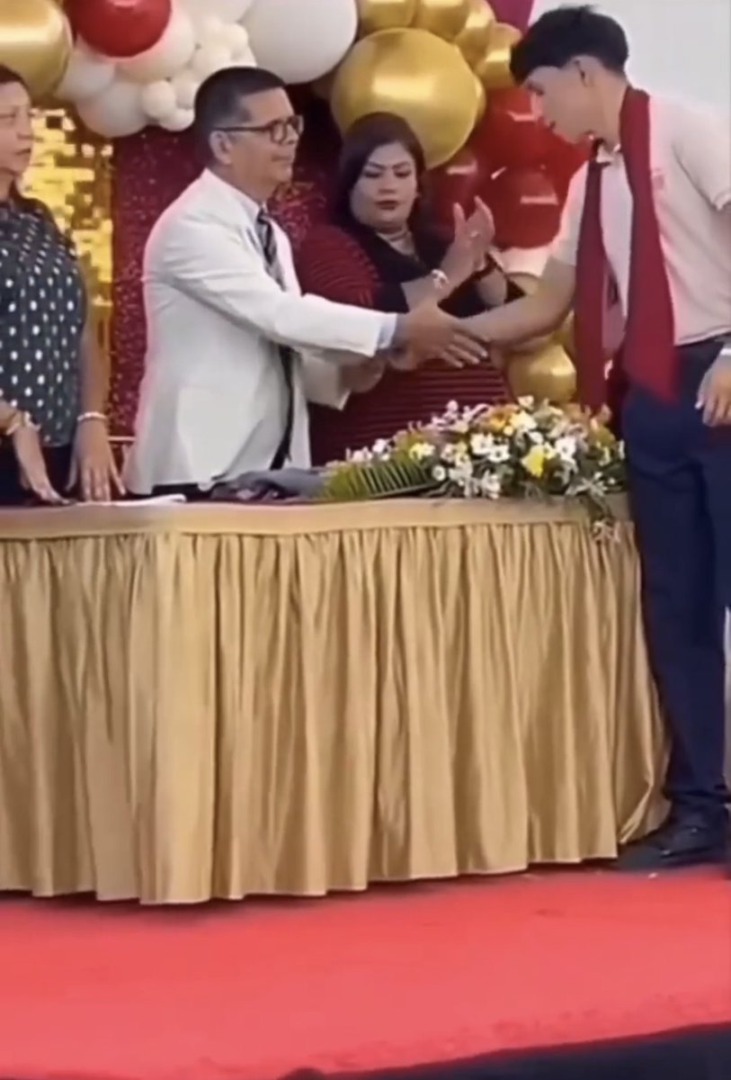 He did it because they refused to let his father attend the ceremony due to him being in his work clothes